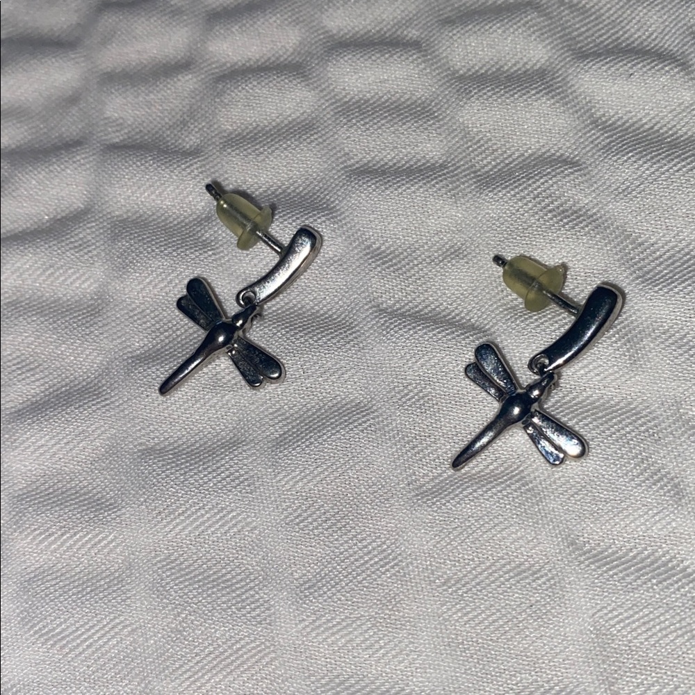 Silver Dragonfly Earrings